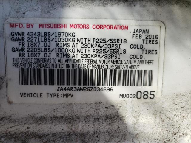 Photo 10 from auction – 2016 MITSUBISHI OUTLANDER with VIN JA4AR3AW2GZ034696