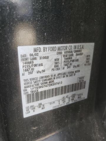 Photo 10 from auction – 2002 FORD F150 SUPER with VIN 1FTRW07672KE07613