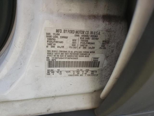 Photo 10 from auction – 2001 FORD ESCAPE with VIN 1FMYU04191KF62605