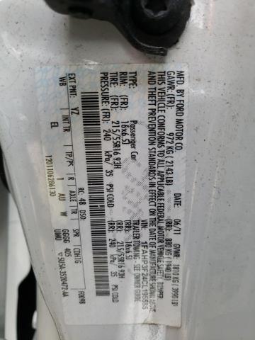 Photo 10 from auction – 2012 FORD FOCUS SE with VIN 1FAHP3F24CL195585