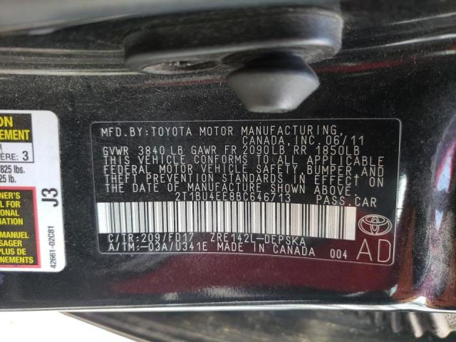 Photo 10 from auction – 2011 TOYOTA COROLLA BA with VIN 2T1BU4EE8BC646713
