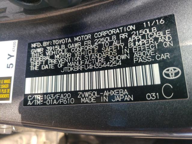 Photo 10 from auction – 2017 TOYOTA PRIUS with VIN JTDKBRFU4H3544254