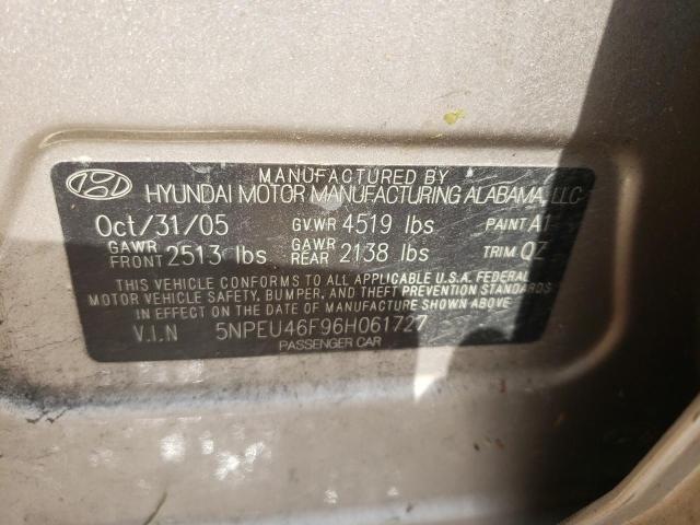 Photo 10 from auction – 2006 HYUNDAI SONATA GLS with VIN 5NPEU46F96H061727