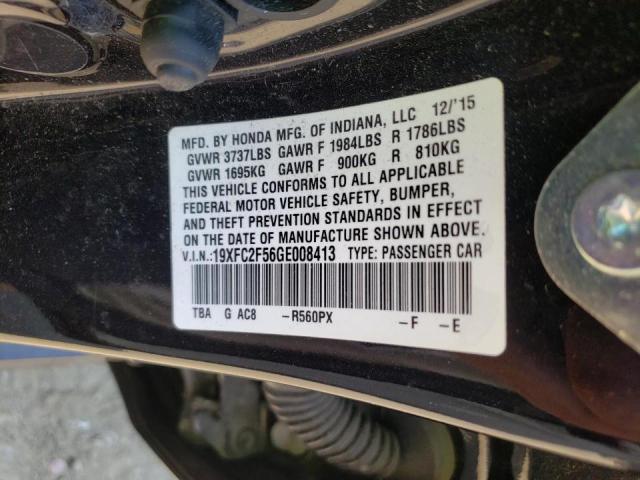 Photo 10 from auction – 2016 HONDA CIVIC LX with VIN 19XFC2F56GE008413
