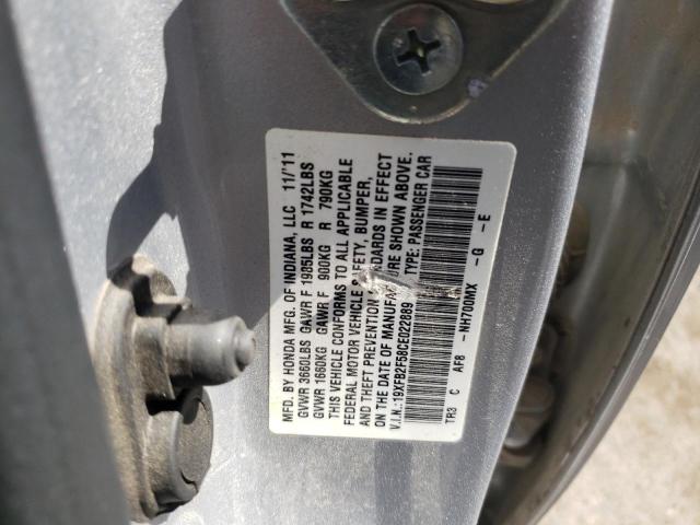 Photo 10 from auction – 2012 HONDA CIVIC LX with VIN 19XFB2F58CE022889