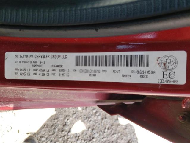 Photo 10 from auction – 2014 CHRYSLER 200 TOURIN with VIN 1C3CCBBB1EN100783
