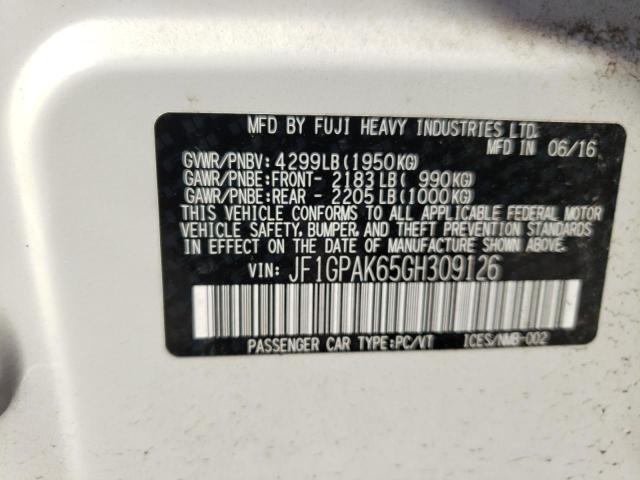 Photo 10 from auction – 2016 SUBARU IMPREZA LI with VIN JF1GPAK65GH309126