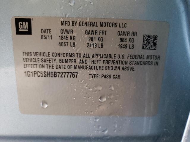 Photo 10 from auction – 2011 CHEVROLET CRUZE LS with VIN 1G1PC5SH5B7277767