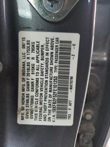 Photo 10 from auction – 2015 HONDA CIVIC LX with VIN 19XFB2F52FE101253