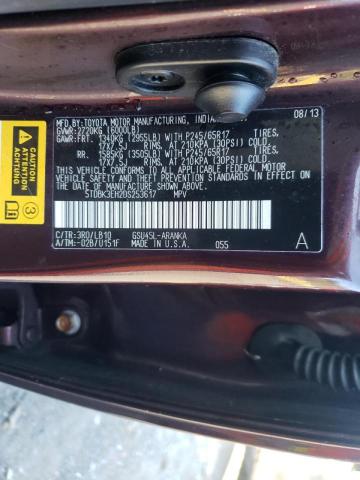Photo 10 from auction – 2013 TOYOTA HIGHLANDER with VIN 5TDBK3EH2DS253617