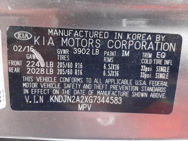 Photo 10 from auction – 2016 KIA SOUL with VIN KNDJN2A2XG7344583