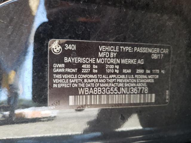 Photo 10 from auction – 2018 BMW 340 I with VIN WBA8B3G55JNU36778