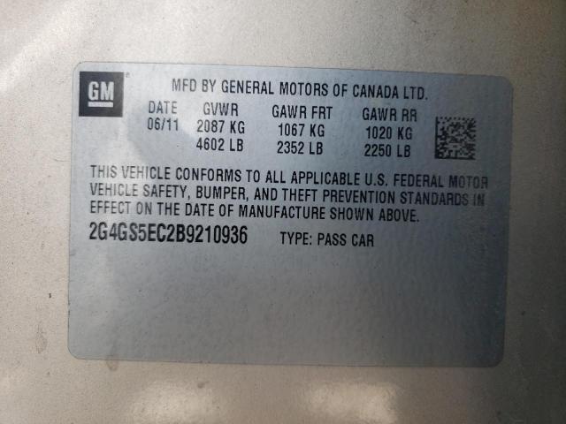 Foto 10 de la subasta – 2011 BUICK REGAL CXL con VIN 2G4GS5EC2B9210936