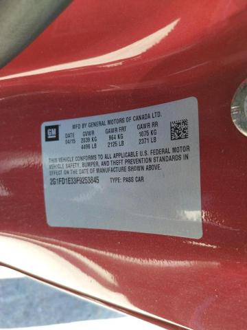 Photo 10 from auction – 2015 CHEVROLET CAMARO LT with VIN 2G1FD1E33F9253845