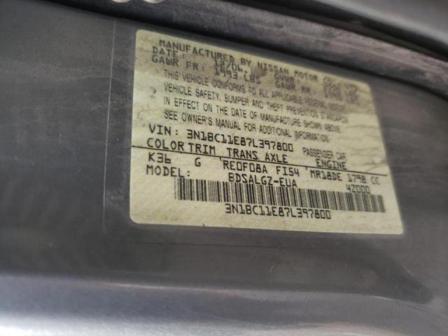 Photo 10 from auction – 2007 NISSAN VERSA S with VIN 3N1BC11E87L397800