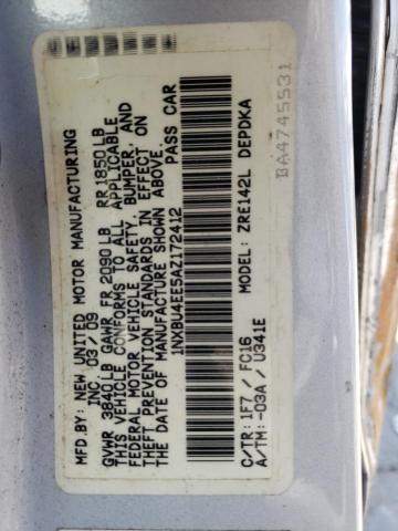 Photo 10 from auction – 2010 TOYOTA COROLLA BA with VIN 1NXBU4EE5AZ172412