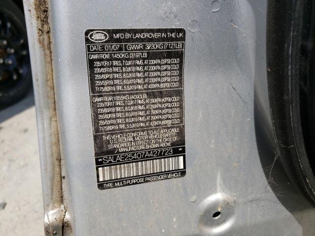 Photo 10 from auction – 2007 LAND ROVER LR3 SE with VIN SALAE25407A427723