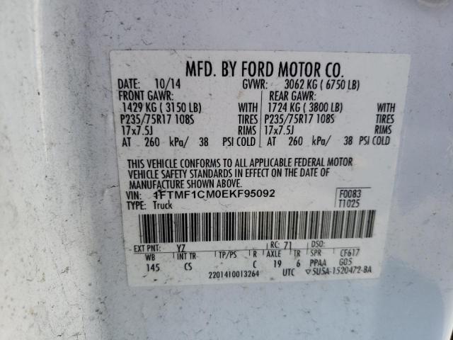 Photo 10 from auction – 2014 FORD F150 with VIN 1FTMF1CM0EKF95092