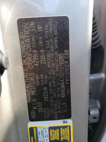 Photo 10 from auction – 2013 KIA OPTIMA LX with VIN KNAGM4A76D5378285