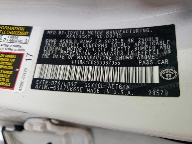 Photo 10 from auction – 2013 TOYOTA AVALON BAS with VIN 4T1BK1EB2DU067955