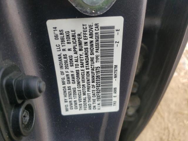Photo 10 from auction – 2014 HONDA CIVIC EX with VIN 19XFB2F82EE061975