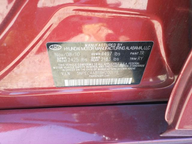 Photo 10 from auction – 2011 HYUNDAI SONATA SE with VIN 5NPEC4AB1BH200119