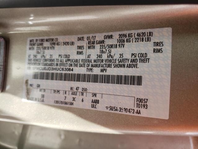 Photo 10 from auction – 2017 FORD ESCAPE TIT with VIN 1FMCU0JD3HUC63084