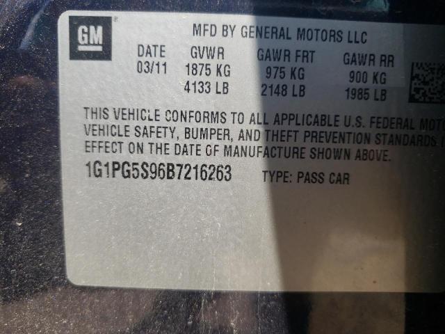 Photo 10 from auction – 2011 CHEVROLET CRUZE LT with VIN 1G1PG5S96B7216263