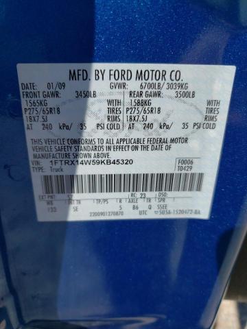 Photo 10 from auction – 2009 FORD F150 SUPER with VIN 1FTRX14W59KB45320