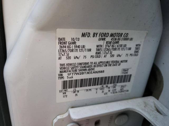 Photo 10 from auction – 2014 FORD F250 SUPER with VIN 1FT7W2BT3EEA92585