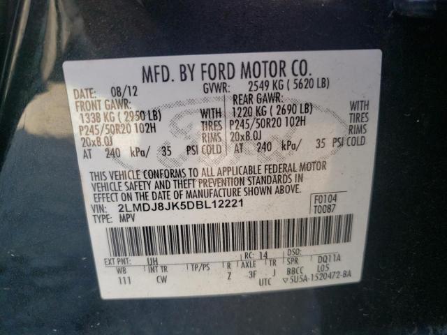 Photo 10 from auction – 2013 LINCOLN MKX with VIN 2LMDJ8JK5DBL12221