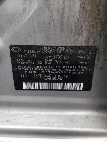 Photo 10 from auction – 2012 HYUNDAI ELANTRA GL with VIN 5NPDH4AE1CH108310