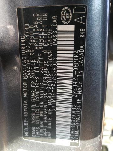 Photo 10 from auction – 2010 TOYOTA COROLLA MA with VIN 2T1KU4EE6AC528903