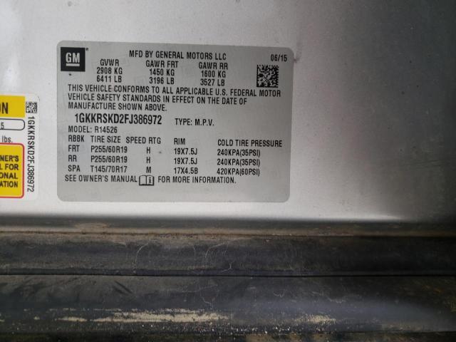 Photo 10 from auction – 2015 GMC ACADIA SLT with VIN 1GKKRSKD2FJ386972