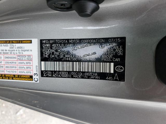 Photo 10 from auction – 2015 LEXUS RC 350 with VIN JTHHE5BC1F5009986