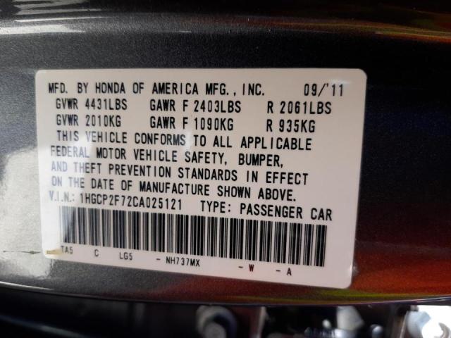 Photo 10 from auction – 2012 HONDA ACCORD EX with VIN 1HGCP2F72CA025121