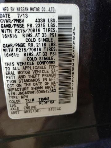 Photo 10 from auction – 2013 NISSAN ROGUE S with VIN JN8AS5MT3DW542863