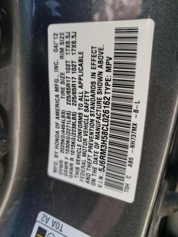 Photo 10 from auction – 2012 HONDA CR-V EX with VIN 5J6RM3H58CL026162