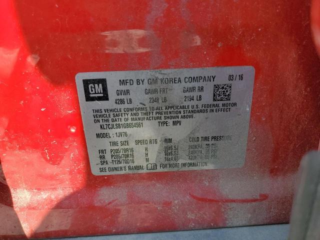 Photo 10 from auction – 2016 CHEVROLET TRAX 1LT with VIN KL7CJLSB1GB654561