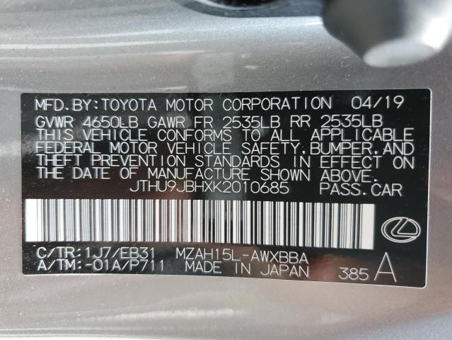 Photo 10 from auction – 2019 LEXUS UX 250H with VIN JTHU9JBHXK2010685