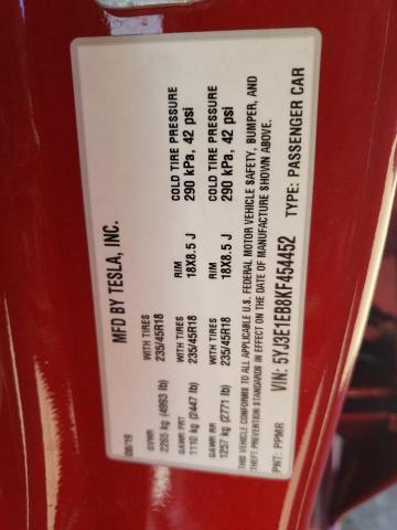 Photo 10 from auction – 2019 TESLA MODEL 3 with VIN 5YJ3E1EB8KF454452