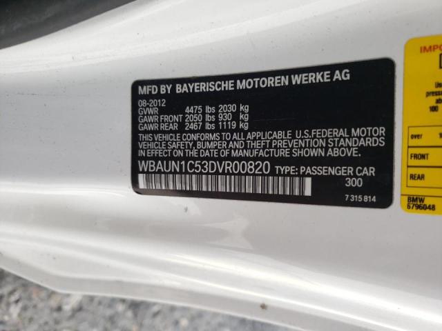 Photo 10 from auction – 2013 BMW 128 I with VIN WBAUN1C53DVR00820