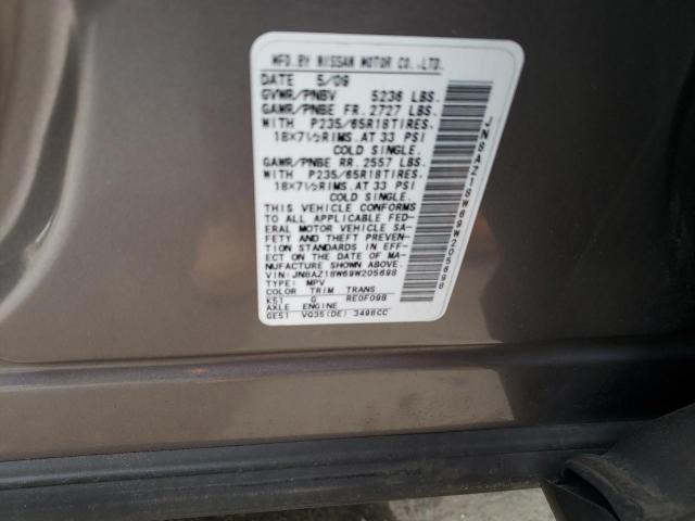 Photo 10 from auction – 2009 NISSAN MURANO with VIN JN8AZ18W69W205698