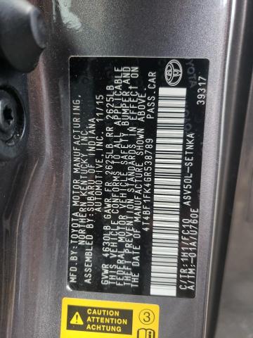 Photo 10 from auction – 2016 TOYOTA CAMRY LE with VIN 4T4BF1FK4GR538789