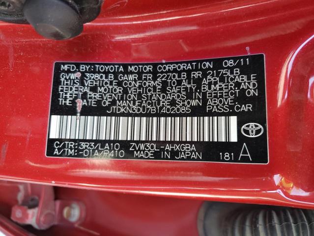 Photo 10 from auction – 2011 TOYOTA PRIUS with VIN JTDKN3DU7B1402085