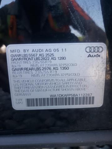 Photo 10 from auction – 2011 AUDI Q5 PREMIUM with VIN WA1DKAFP5BA112287