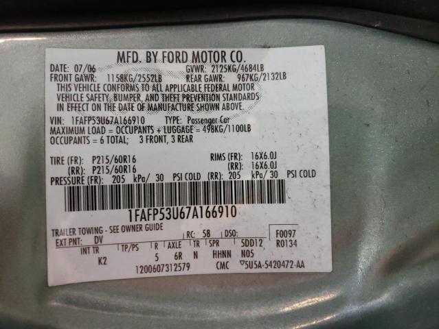 Photo 10 from auction – 2007 FORD TAURUS SE with VIN 1FAFP53U67A166910