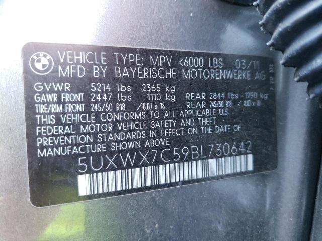 Photo 10 from auction – 2011 BMW X3 XDRIVE3 with VIN 5UXWX7C59BL730642