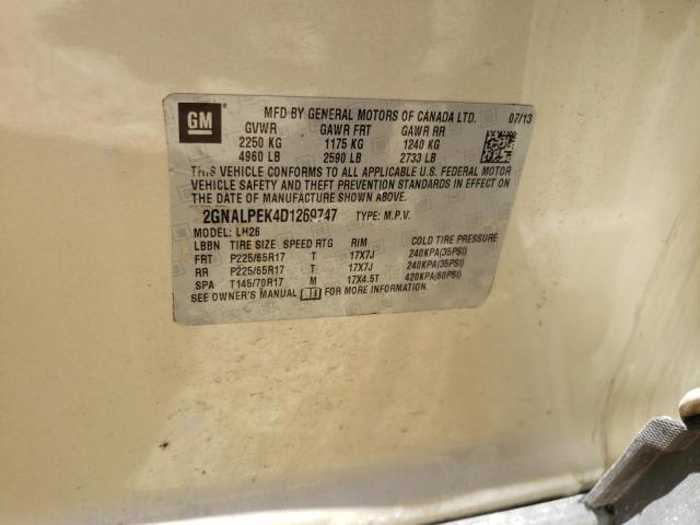 Photo 10 from auction – 2013 CHEVROLET EQUINOX LT with VIN 2GNALPEK4D1269747