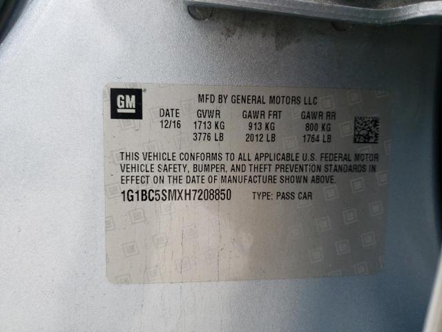 Photo 10 from auction – 2017 CHEVROLET CRUZE LS with VIN 1G1BC5SMXH7208850